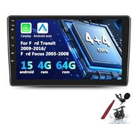 PLKEQS Autoradio Android 4 64G pour F-ord Transit 2009-2016/F-ord Focus 2005-2008 avec Carplay, Radio de Voiture à écran Tactile 9 Pouces 8 cœurs avec GPS, Bluetooth, FM, DSP, WiFi, caméra,K1 Pro