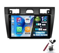 PLKEQS Autoradio Android 4G 64G pour F-ord Fiesta Mk5 2002-2008 avec CarPlay et Android Auto, écran Tactile InCell de 9 Pouces, GPS Sat Nav, Bluetooth 5.0, Radio FM/RDS SWC,Y1