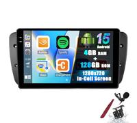 PLKEQS Autoradio Android 6G 128G pour S-Eat Ibiza 2009-2013 avec CarPlay, écran Tactile InCell de 9 Pouces, GPS Sat Nav, Bluetooth 5.0, Radio Voiture FM/RDS SWC EQ, caméra,Y1