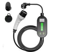 PLKEQS Câble de Chargeur EV Type 2 3,5KW Courant Ajustable 8A-16A Station de Charge Mobile/câble de Charge Wallbox Type 2 avec Affichage LED/Programmation/Sac Protection avancée IP66,15m