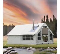 PLKEQS Tente de Camping Gonflable à air pour 6-8 Personnes avec Trou de Four et puits de lumière Grande Tente familiale Tente de Maison pour Tente de Camping