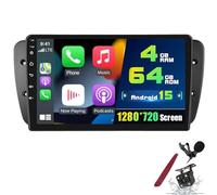 PLKEQS Y2,Autoradio Android 4 64G pour S-Eat Ibiza 6J IV 2009-2014, écran Tactile 9'' 2K, CarPlay sans Fil Android Auto, 32EQ, WiFi 5G, Bluetooth, caméra 1080P