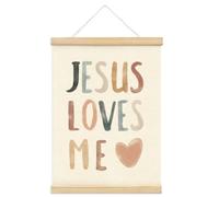 PLKMN Affiches murales encadrées avec crochet en bois, versets bibliques inspirants pour chambre d'enfant, chambre d'enfant, décoration murale de Jésus, petit Jésus, 30,5 x 40,6 cm