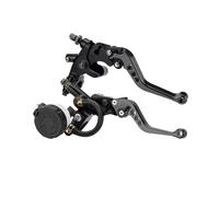 PLKPVHVZNM Levier D'embrayage Frein Kit De Leviers De Réservoir De Maître-cylindre De Frein D'embrayage Réglable CNC Pour Moto, Guidon De 7/8 "22mm Levier Frein Moto(Titanium color)