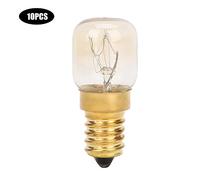 PLKYZMCDK 10 Pièces Ampoule Four - ondes E14 en Laiton, Résistance à 300℃, 220-240V 15W/25W, Remplacement Standard pour Éclairage d'Appareils de Cuisine (15W)