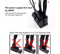 PLKYZMCDK Adaptateur coudé ATX 4 8P, Carte Adaptateur d'alimentation pour Carte Graphique à 180 degrés, 600 W 12 V HPWR PCIe 5.0 Plug and Play pour GPU de Bureau avec boîtier en Alliage (Noire)