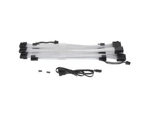 PLKYZMCDK Câble d'extension ARGB, câble d'alimentation synchronisé à Double extrémité 3x8 Broches, Conception tissée en Feuille d'aluminium colorée avec Double Source de lumière, câble