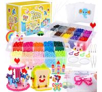 Pllieay 5mm perle a repasser - 20 couleurs ensemble de perles de repassage avec boîte de rangement, kit d’artisanat bricolage cadeau pour enfants pour garçons et filles