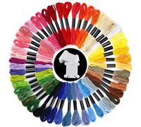 Pllieay Fils a Broder, Fils à Broderie Kit pour Broderie Point de Croix Tricotage Bracelets Brésiliens Broderie Kitdes Outils Accessoires, 50 Couleurs