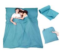 Plliocse Doublure de Sac de Couchage Drap de Voyage Sac de Couchage, Taille Double 160 x 210 cm Doublures de Sacs de Couchage avec Poches d'Oreiller pour Adultes, Voyage, Hôtels, Voyage d'Affaires