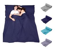 Plliocse Housse pour sac de couchage, portable, voyage et camping, 180 x 210 cm, double avec poches pour coussins, pour adultes, hôtels, voyages d'affaires, camping (bleu marine, 180 x 210 cm)