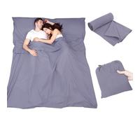 Plliocse Sac de couchage, drap de voyage, double 160 x 210 cm, avec poches pour oreillers, pour adultes, hôtel, camping (couleur violette, 160 cm x 210 cm)