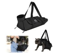 Plliocse Sac de transport pour chat - Sac fourre-tout pliable et portable avec trous pour les jambes pour la marche, un usage quotidien (noir, L)