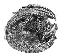 PLLO Cendrier Décoratif, Statue de Cendrier de Dragon de Garde D'aspect Métallique Décoratif, Sculptures Médiévales de Figurine, Récipients de Fumer et Cadeaux de Fantaisie pour des Fumeurs