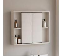 Pllrbvshs Armoire de Rangement Salle de Bain Réglable, Étagère Murale sans Perçage, Grande Capacité, Acier Carbone Antirouille, Organisateur Douche Cuisine WC.(White,80 x 10 x 63 cm)