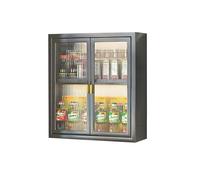 Pllrbvshs Armoire Murale de Salle de Bain avec Porte en Verre, Meuble de Rangement Suspendu pour Cuisine, Placard de Toilette à Grande Capacité, Organisateur Mural Polyvalent.(Black,60 x 14 x 50 cm)