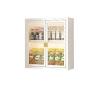 Pllrbvshs Armoire Murale de Salle de Bain avec Porte en Verre, Meuble de Rangement Suspendu pour Cuisine, Placard de Toilette à Grande Capacité, Organisateur Mural Polyvalent.(White,60 x 14 x 50 cm)