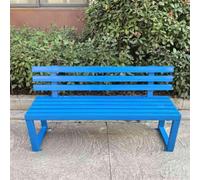 Pllrbvshs Banc de Jardin métal extérieur avec Dossier, Banc coloré étanche Patio entrée, mobilier extérieur pour Jardin, pelouse, Centre Commercial et décoration Cour.(Blue,100 cm/39.4 in)