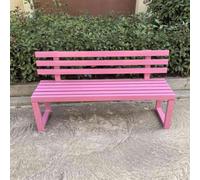 Pllrbvshs Banc de Jardin métal extérieur avec Dossier, Banc coloré étanche Patio entrée, mobilier extérieur pour Jardin, pelouse, Centre Commercial et décoration Cour.(Pink,100 cm/39.4 in)
