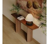 Pllrbvshs Console d'entrée en Bois Massif Style Milieu de siècle Chinois, Table d'appoint étroite pour Salon, Meuble derrière canapé pour Vestibule et Couloir.(Walnut,80x35cm/31.5x13.8in)