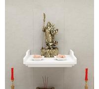 Pllrbvshs Étagère Murale en Bois Massif pour autel Bouddhiste, Support Mural pour Statues, Table de méditation Zen, idéal pour offrande, encens et Objets sacrés.(White,48X36X8CM)