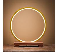 Pllrbvshs Meuble autel Bouddhiste de Bureau en Bois avec Anneau LED, Petit Support de Statue pour Maison, Table de prière et décoration pour Salon, entrée ou Bureau.(C,25cm/9.8in)