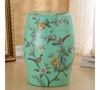 Pllrbvshs Tabouret de Jardin décoratif Chinois, Tabouret en céramique en Forme de Tambour, Tabouret Rond pour entrée, étagère à Fleurs avec décor en émaux, idéal pour Salon et Couloir.(M)