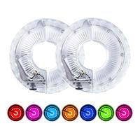 PLLYPE 2 pièces LED Roue Lumière Vélo, Feux de Roue de Vélo, Spoke lumière IP65 Étanche avec 7 Couleurs et 18 Modes et Induction Intelligente pour Avertissement de Sécurité et Décoration