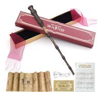 PLLYPE Baguette magique avec lumière, 38 cm, chargement USB, dans une boîte cadeau avec carte, carte de sort, carte de trajet et support, pour Halloween, carnaval, cosplay