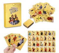 PLLYPE Lot de 55 cartes de football en forme d'étoile de football 2025 Premier League, carte dorée pour cadeau d'anniversaire
