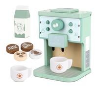 PLLYPE Machine à Café pour Enfants, Ensemble de Machine à Café en Bois avec Accessoires, Jouets pour Jeux de Rôle dans Les Cuisines pour Enfants, Cadeaux de Cuisine pour Enfants 3 4 5 6 Ans