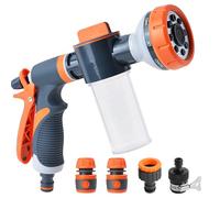 PLLYPE Pistolet darrosage, Pulvérisateur de Jardin, 8 modèles réglables Pistolet arrosage du jardin, avec 4 Interface pour le Lavage des Voitures, les Jardins, les Plantes, les Animaux domestiques
