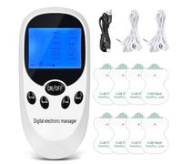PLLYPE TENS EMS Electrostimulateur Musculair, Stimulateur Musculaire Tens, Appareils Courant Stimulation TENS à 2 Canaux, avec 6 modes de massage et 8 électrodes, pour Soulager la Douleur