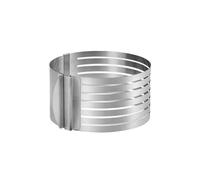 PLMN Moule à mousse rond pour décoration de gâteau niveleur de gâteau - Trancheuse à gâteau réglable - Anneaux ronds en acier inoxydable - Machine à trancher le pain pour pain maison réglable