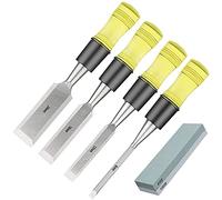 PLMNBQWE Ciseaux à Main pour menuiserie, Lot de 4 Outils Professionnels pour Le Bois avec Lame en Acier au manganèse et Pierre à aiguiser pour la menuiserie