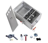 PLMNBQWE Intercepteur de Graisse Commercial, séparateur Huile-Eau usée, bac à Graisse sous évier, bac à Graisse en Acier au Carbone détachable pour Restaurant