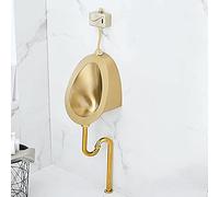PLMNBQWE Urinoir à capteur intégré pour Hommes, urinoir de Toilette avec Valve de Chasse et Drain, urinoir Mural en Acier Inoxydable pour Salle de Bain, B
