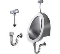 PLMNBQWE Urinoir Mural en Acier Inoxydable pour Hommes, Chasse d'eau à capteur Intelligent pour Usage Domestique/Commercial dans Les karaokés, Les prisons, Les Bars, Les salles de Bain et Les hôtels