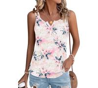 PLMOKEN Débardeur D'Été À Col en V pour Femmes Camisole sans Manches À Bretelles Spaghetti