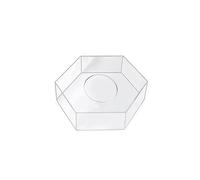 Plmvhpb 1 plateau de présentation de gâteau hexagonal en acrylique, support à gâteau transparent, outils de décoration, 15 x 15 x 10 cm