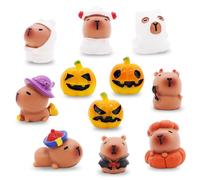 PLNVNVP 11Pcs Capybara Ornements, Animal Thème Modèle Jouet,Halloween Pumpkin Balancier, Capybara Balancier,Cadeau d'halloween pour Les Enfants