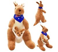 PLNVNVP Peluche kangourou, mignon, jouet en peluche, famille kangourou, 32 cm