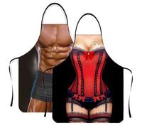 PLNVNVP Tablier Humoristique, 2PCS Tablier de Cuisine Couple, Créatif Apron Barbecue Drôle, Imperméable Cadeau Apron Fun Fête Cadeau Umkleid pour la Maison, le Restaurant, le Jardin, le Barbecue