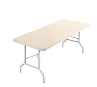 Plobeca Nappe rectangulaire, Nappe Elastique, Polyester, Lavable, Extensible, adapté à l'extérieur, Jardin, aux Mariages, aux fêtes (Champagne, 6ft(183x76cm))