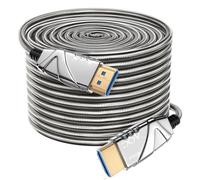 Ploiwue Long câble HDMI 8 K en fibre optique 15 m - Câble AOC optique actif 2.1 48 Gbit/s - Câble ultra haut débit - Fonction pour HDTV/projecteur, home cinéma, boîte de jeu, lecteur Blu-ray