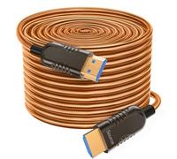 Ploiwue Long câble HDMI 8 K en fibre optique 20 m avec gaine métallique AOC 2.1 câble 48 Gbit/s ultra haute vitesse fonction pour HDTV/projecteur, home cinéma, boîte de jeu, lecteur Blu-ray