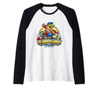 Plombier Dinosaure Dino T-Rex Plomberie Amusant Amusant Manche Raglan