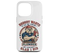 Plombier drôle, Personne ne Veut me Voir Venir chez Bulldog Plumbing Coque pour iPhone 13 Pro