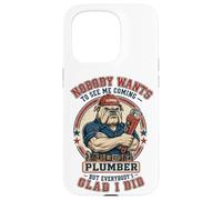 Plombier drôle, Personne ne Veut me Voir Venir chez Bulldog Plumbing Coque pour iPhone 15 Pro