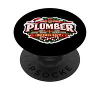 Plombier Merry Christmas Service Repair Holiday Cheer on Call PopSockets PopGrip Adhésif